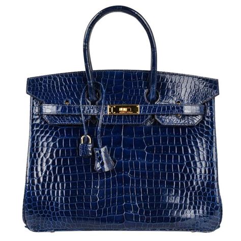 hermes blue sapphire crocodile|Hermes Birkin 35 Bag Blue Sapphire Porosus Crocodile Gold.